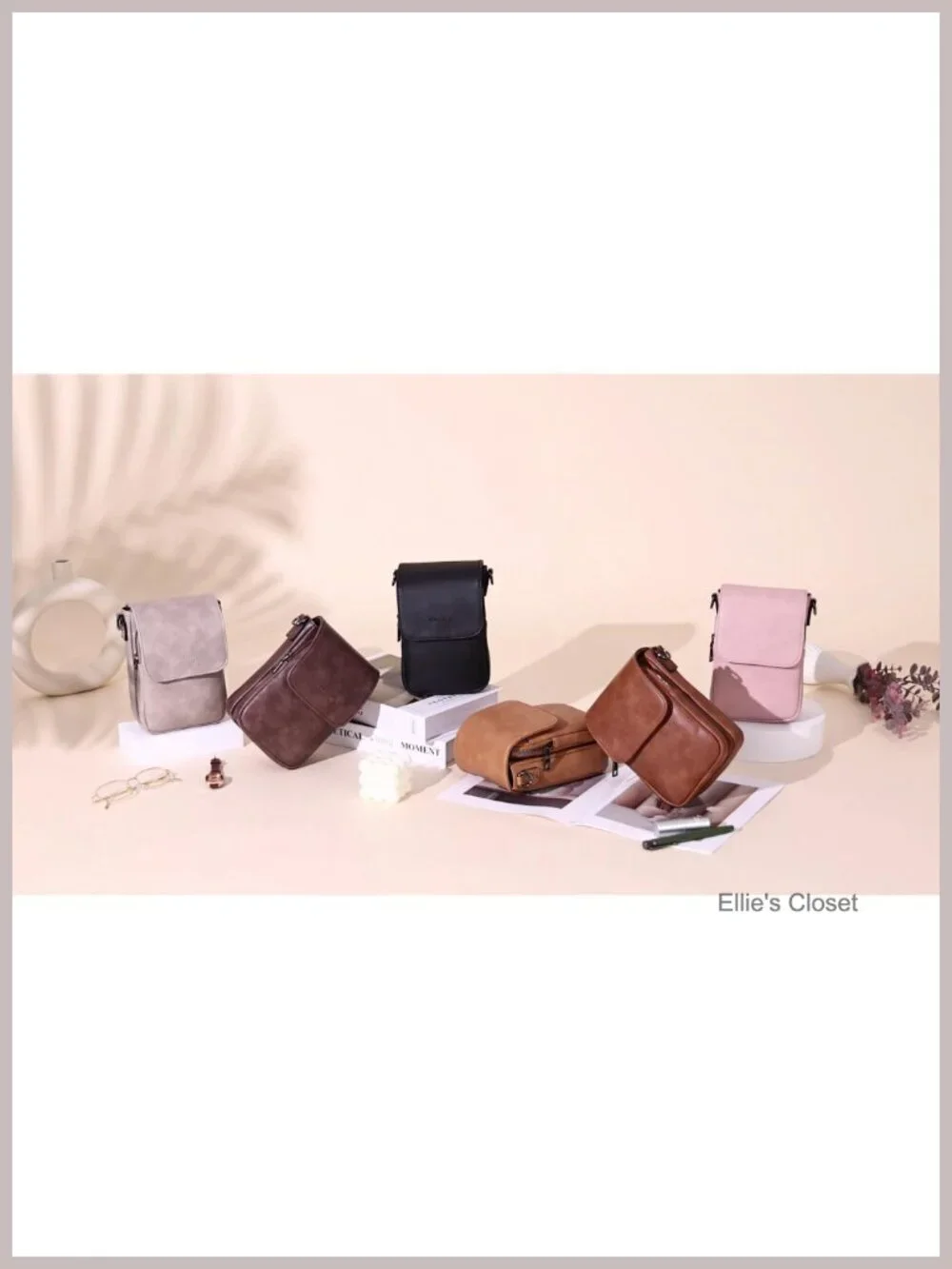 Small Crossbody Purse with Triple Compartments, RFID Phone Wallet, Adjustable
